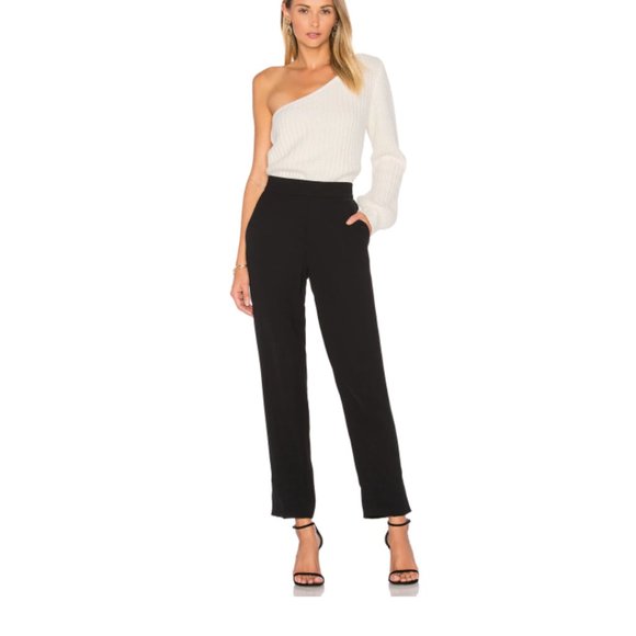 NWT VINCE Crepe Lounge Pant In Black HIGH-WAIST - Picture 1 of 5